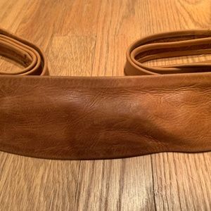 Anthropologie ADA Wrap Leather Belt Caramel